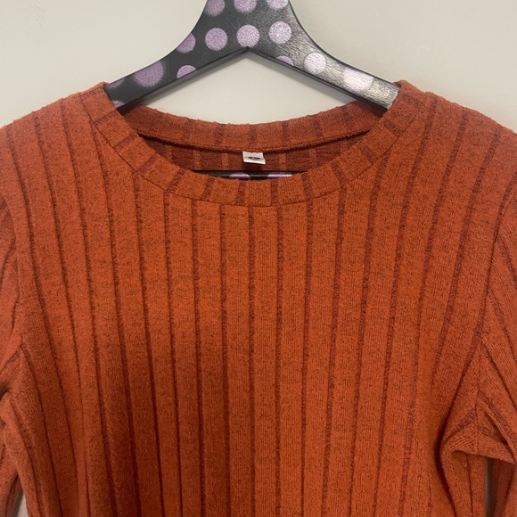 Your Style Rust Orange Ribbed Long Sleeves Bodysuit Large - Picture 4 of 8